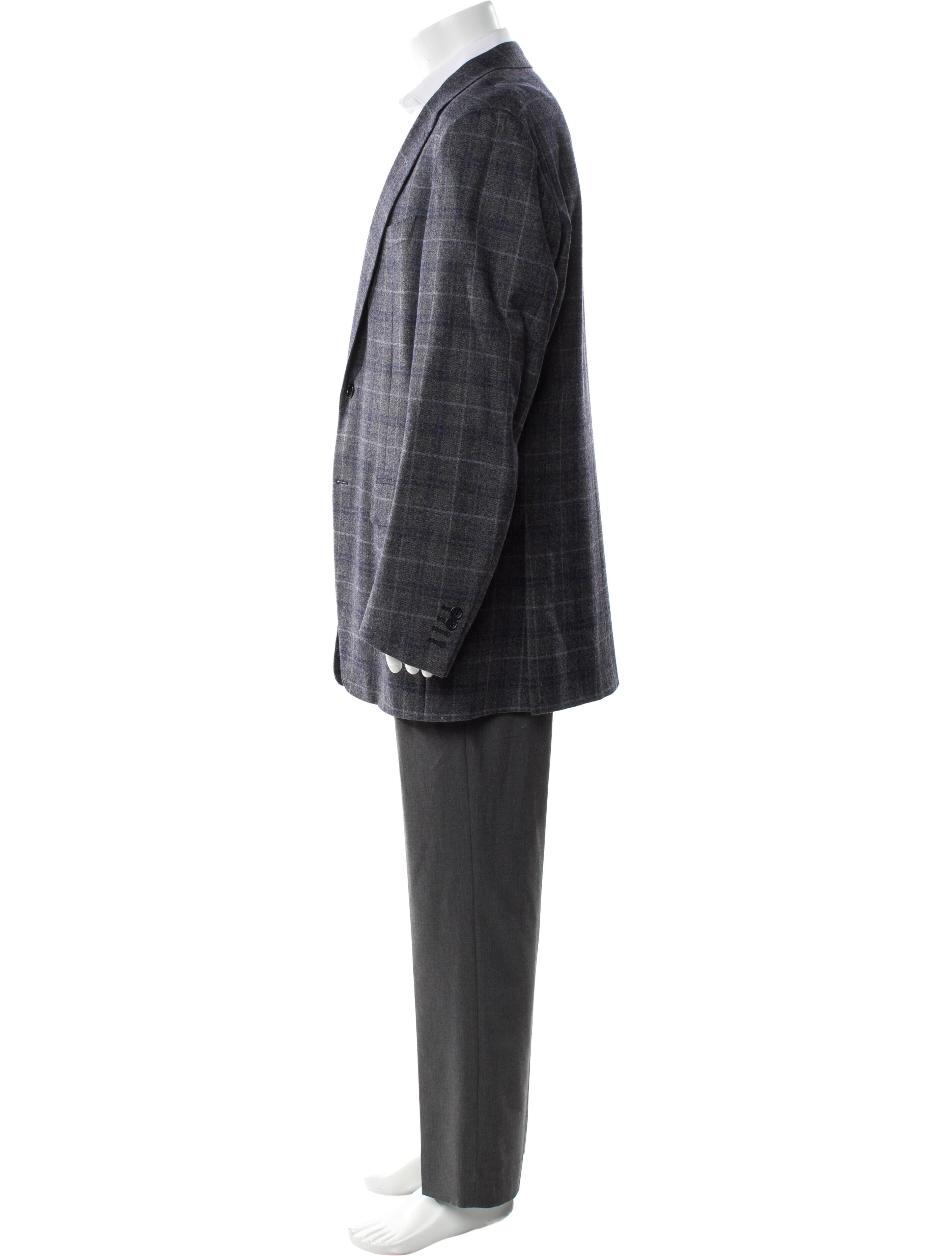 Canali Plaid Print Blazer