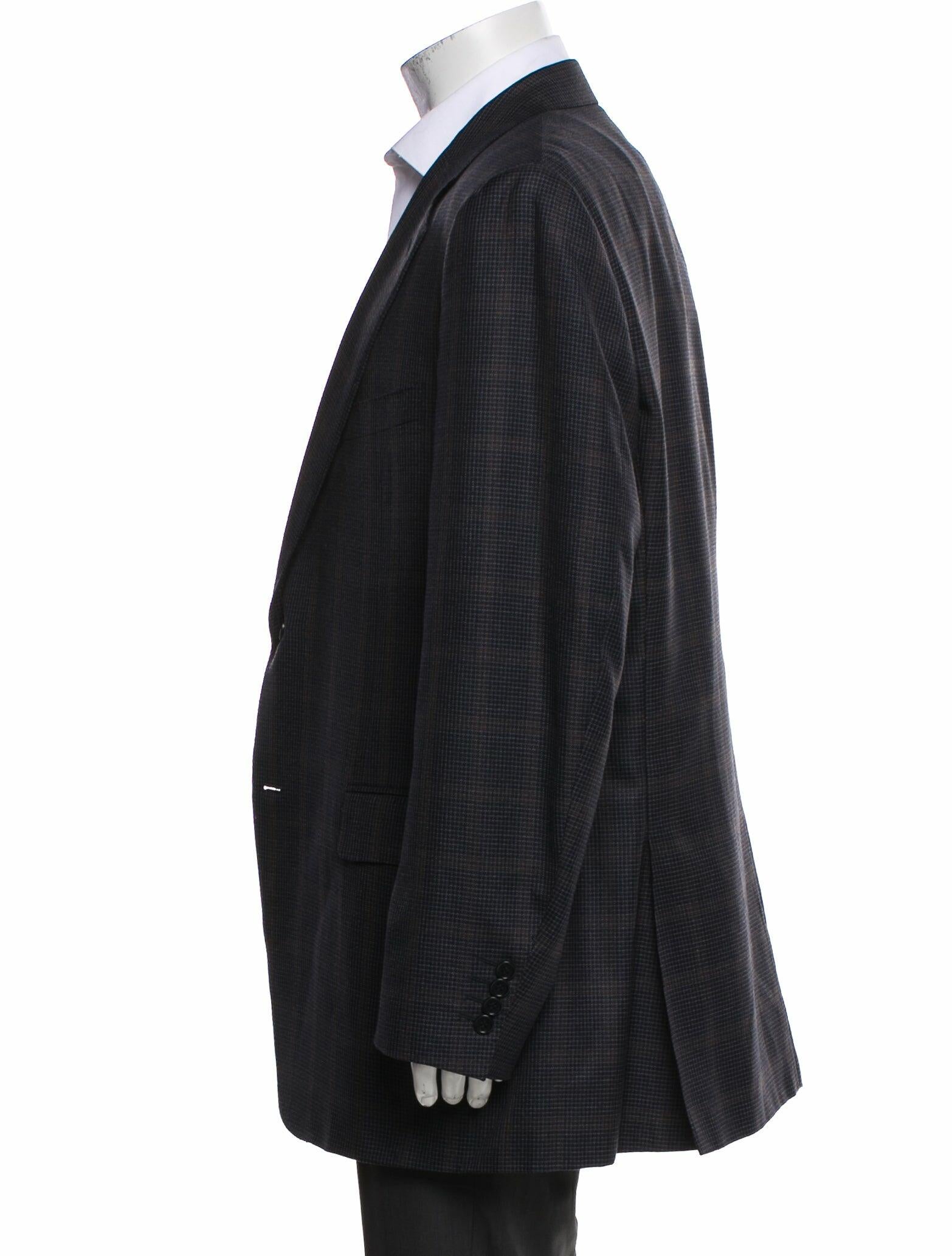 Canali Plaid Print Blazer