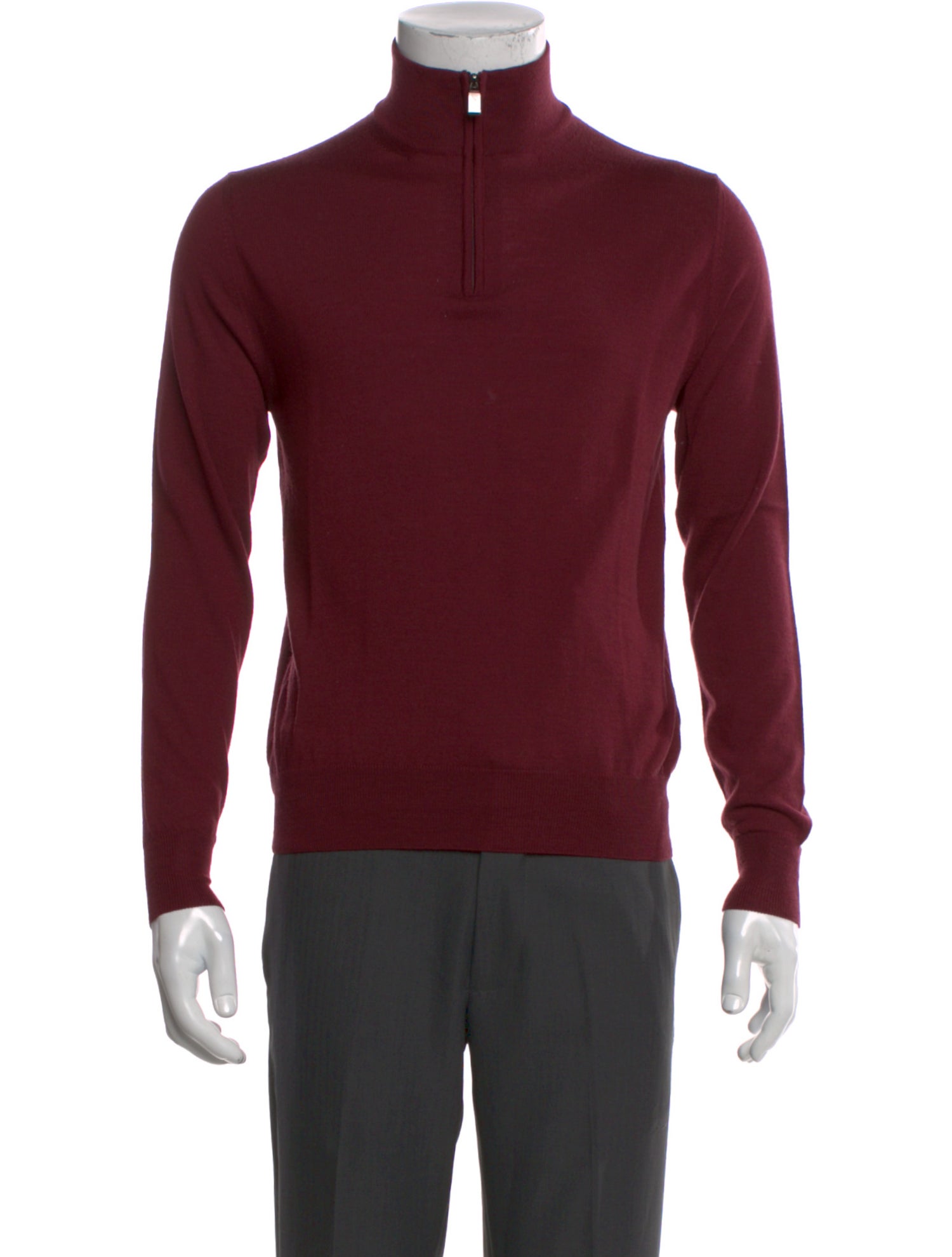 Canali Wool Mock Neck Pullover