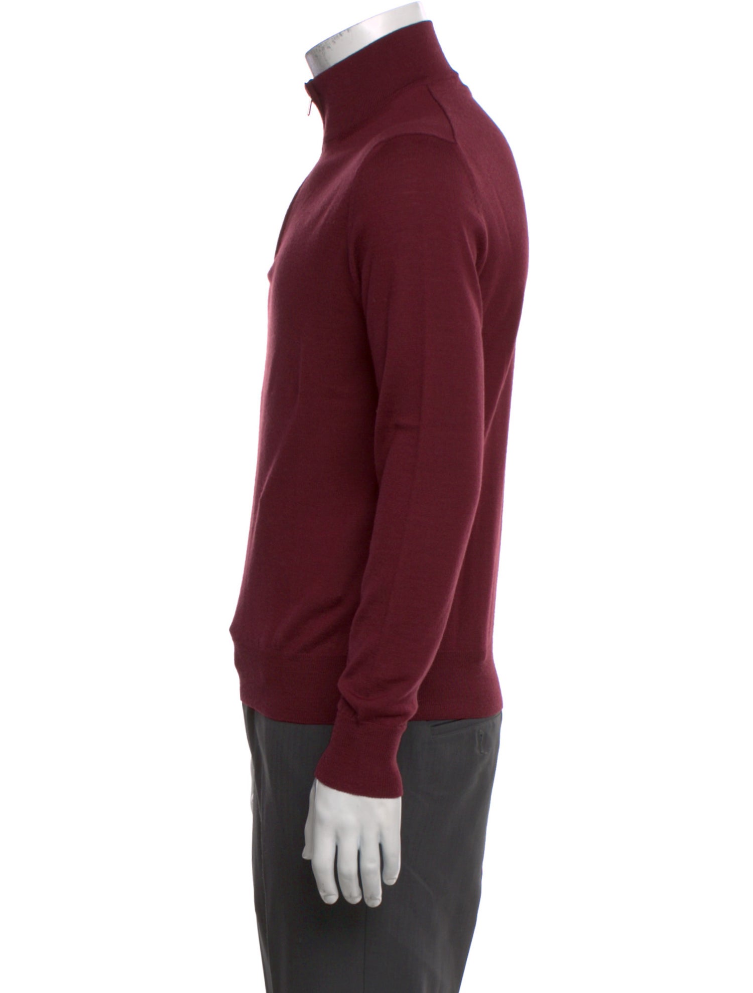Canali Wool Mock Neck Pullover