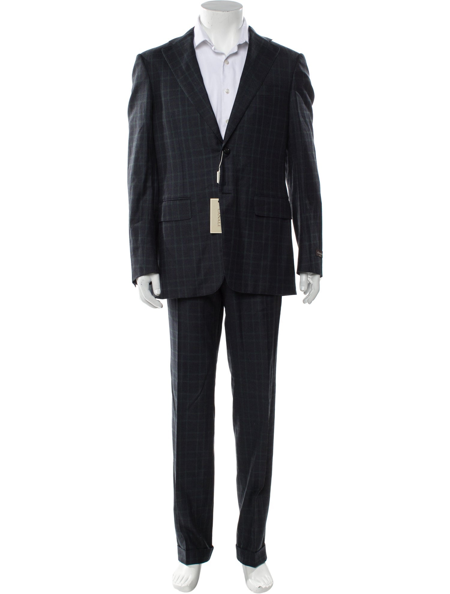Canali Wool Plaid Print Two-Piece Blazer