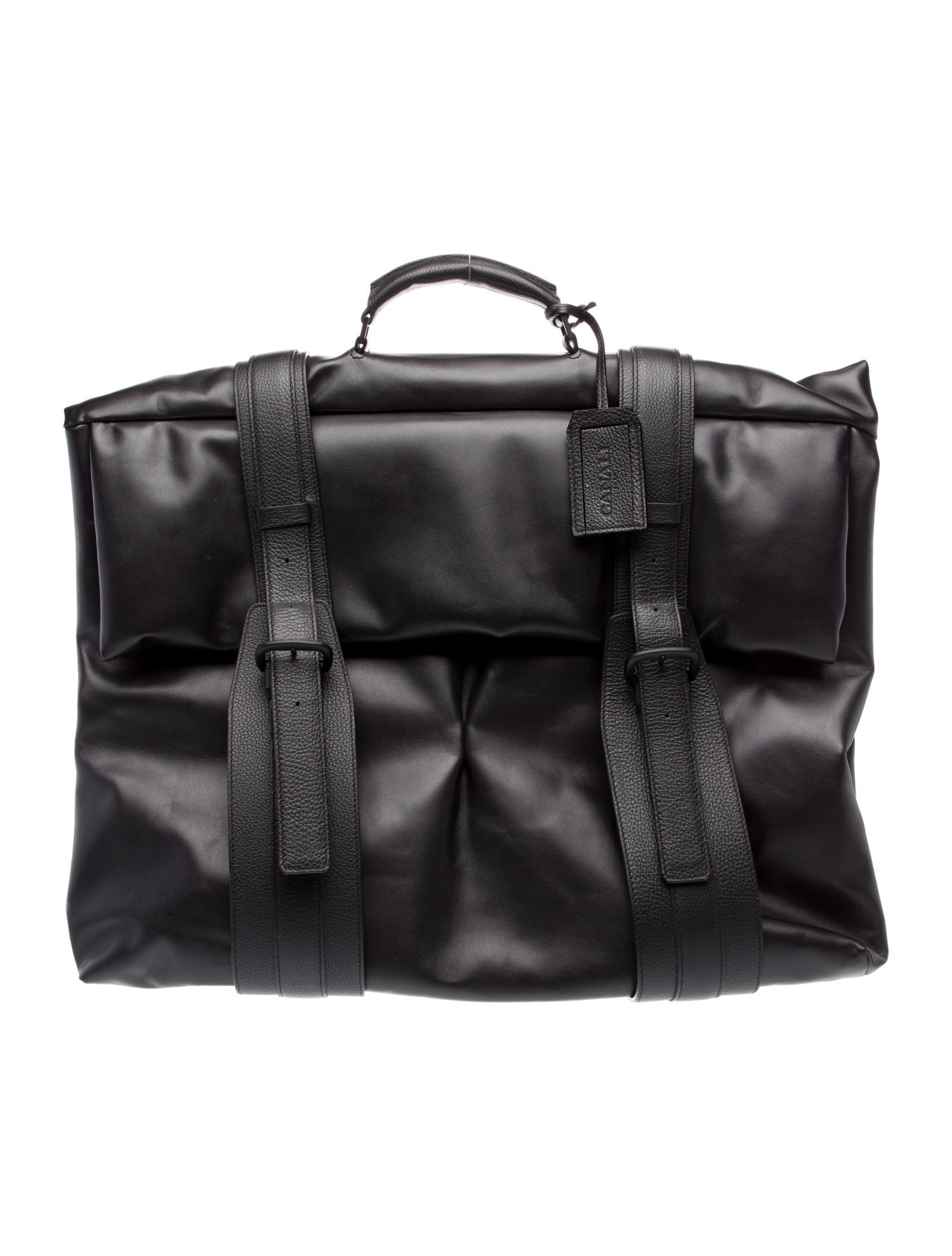 Canali Leather Weekender Bag