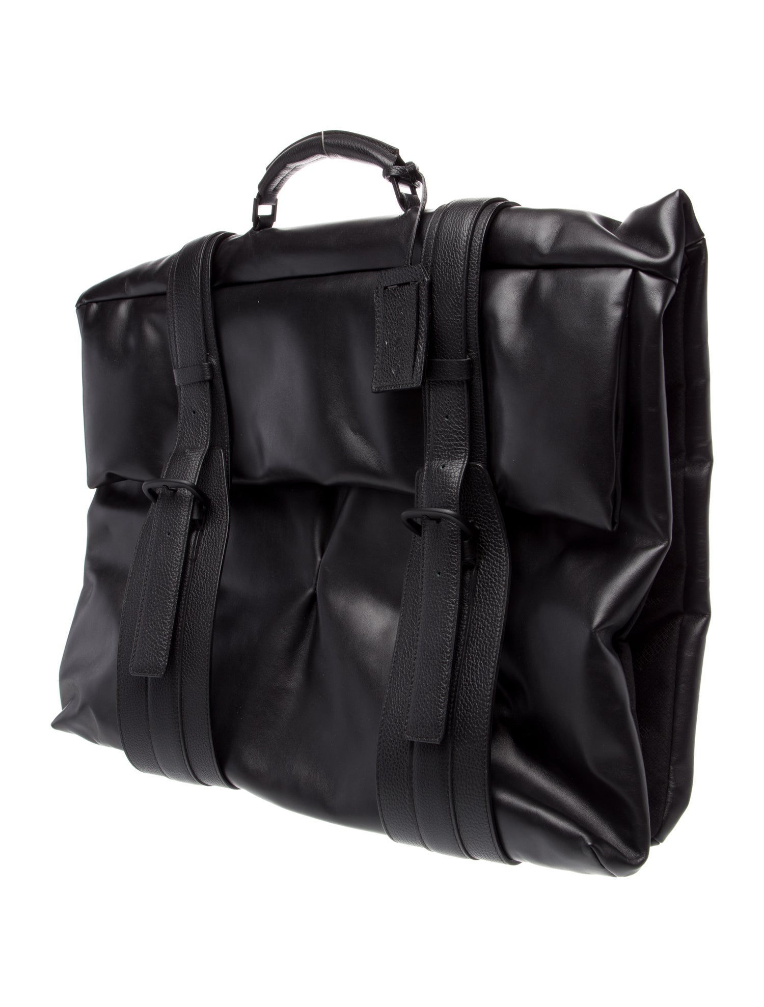Canali Leather Weekender Bag