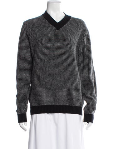 Pre-owned Canali Wool V-neck Sweater In Gray