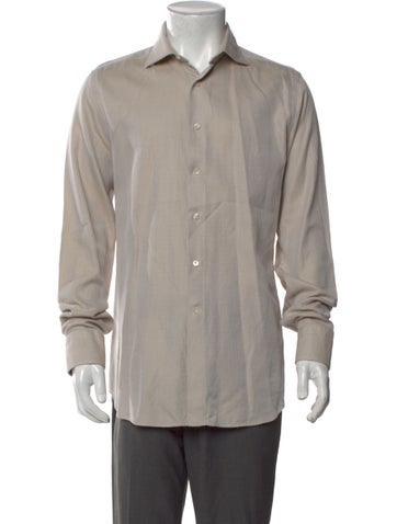 Pre-owned Canali Collar Long Sleeve Cardigan In Neutral