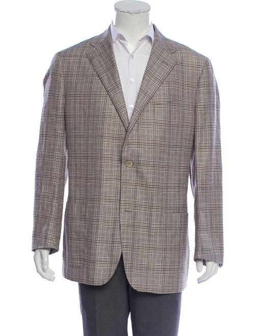 Corneliani Plaid Wool-Blend Blazer grey