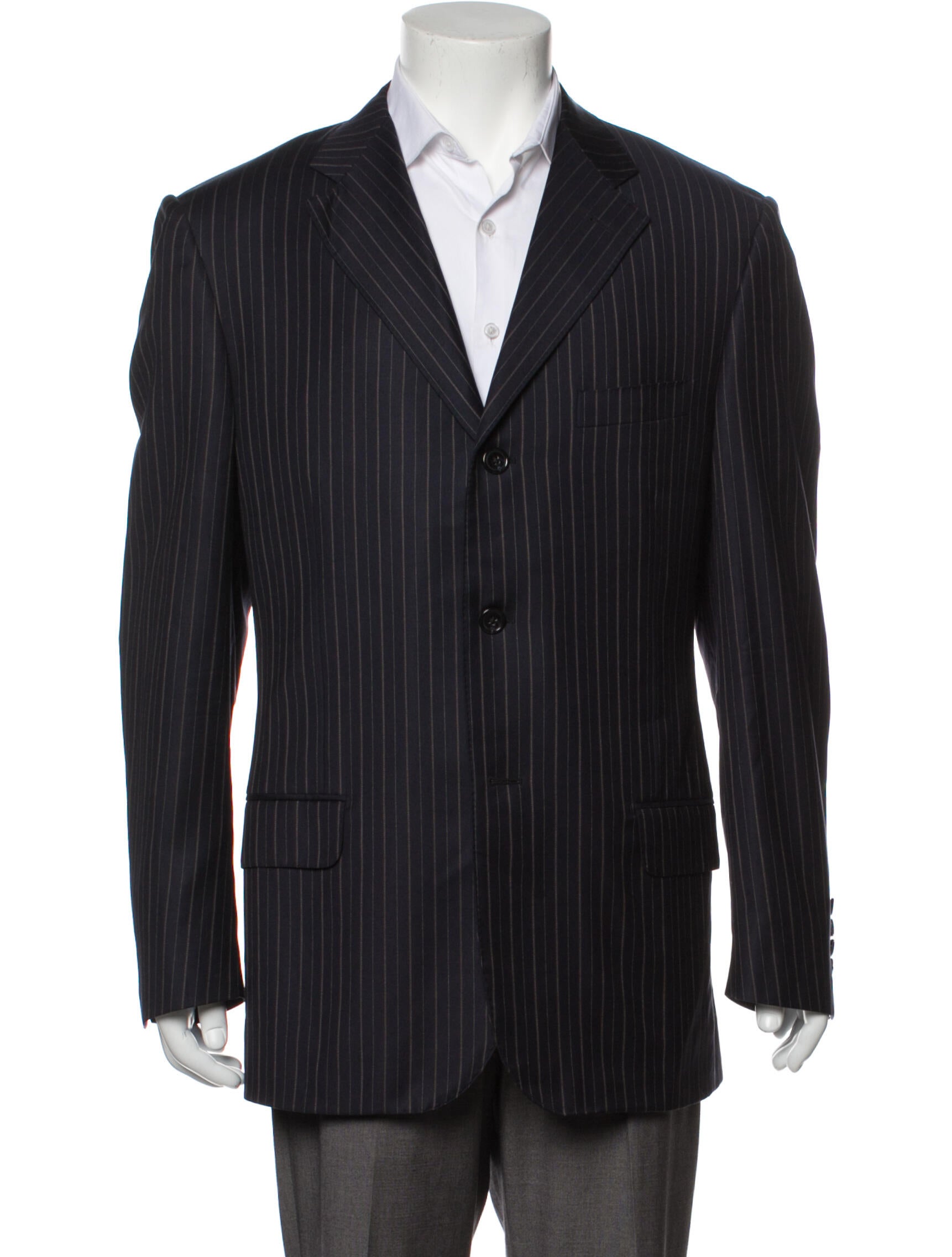 Corneliani Virgin Wool Striped Blazer