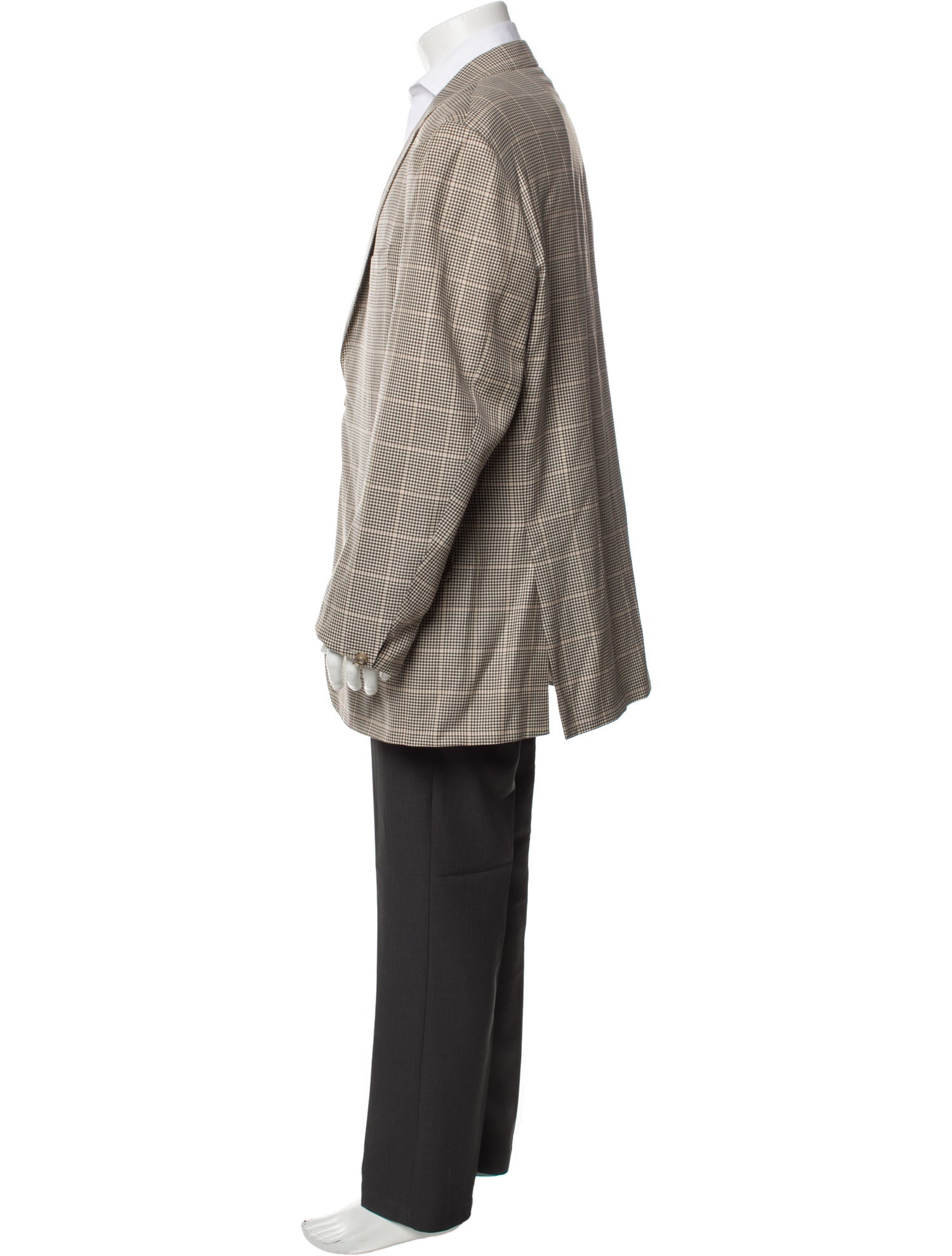 Corneliani Virgin Wool Plaid Print Sport Coat