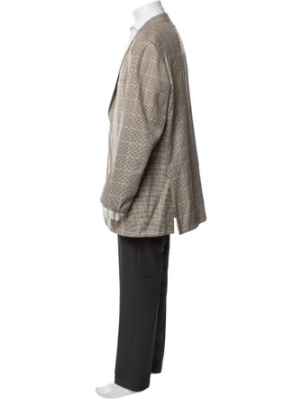 Corneliani Virgin Wool Plaid Print Sport Coat