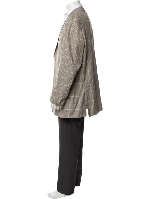 Corneliani Virgin Wool Plaid Print Sport Coat