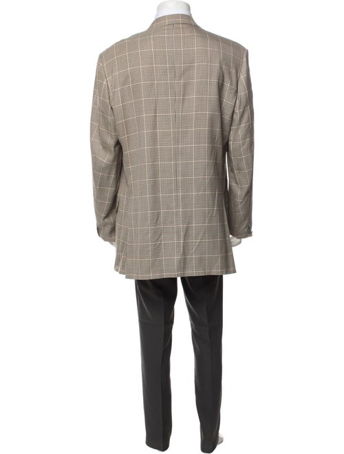 Corneliani Virgin Wool Plaid Print Sport Coat