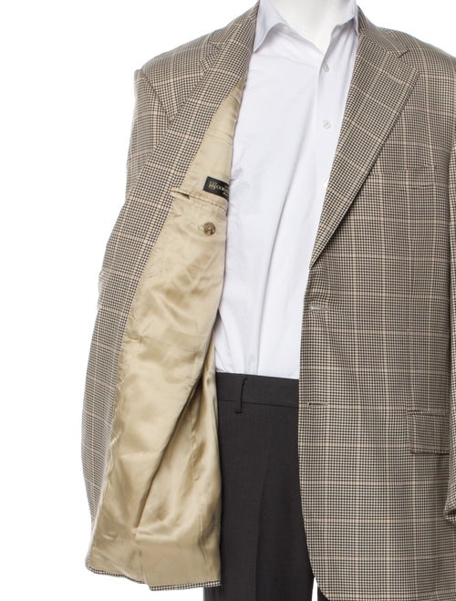 Corneliani Virgin Wool Plaid Print Sport Coat