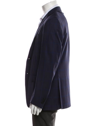 Corneliani Virgin Wool Plaid Print Blazer