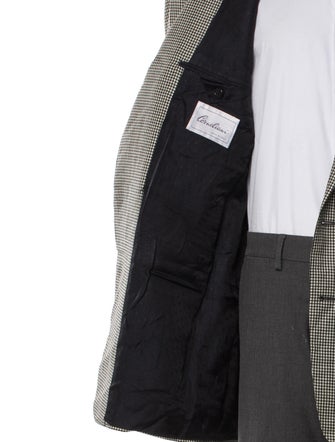 Corneliani Virgin Wool Houndstooth Print Overcoat