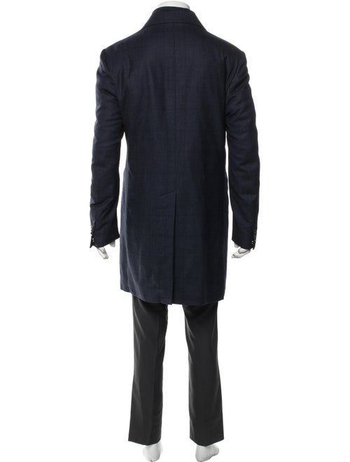 Corneliani Virgin Wool Plaid Print Overcoat