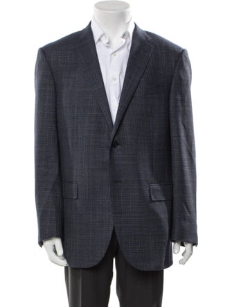 Corneliani Virgin Wool Tweed Pattern Peacoat