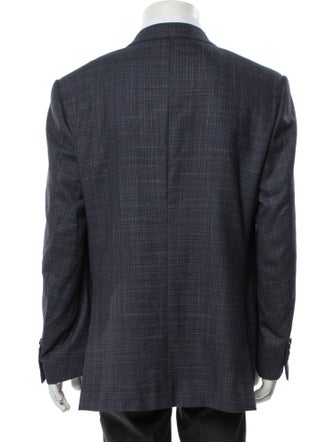 Corneliani Virgin Wool Tweed Pattern Peacoat