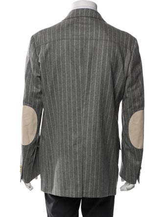 Corneliani Virgin Wool Striped Peacoat