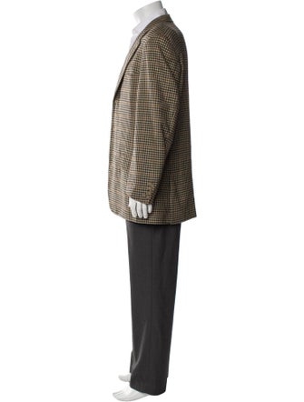 Corneliani Cashmere Houndstooth Print Overcoat