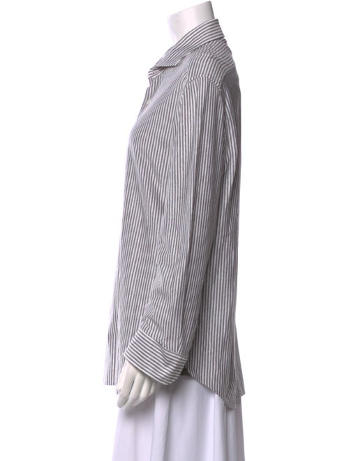 Corneliani Striped Long Sleeve Button-Up Top