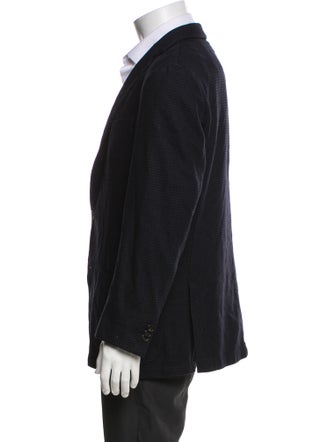 Corneliani Wool Plaid Print Peacoat