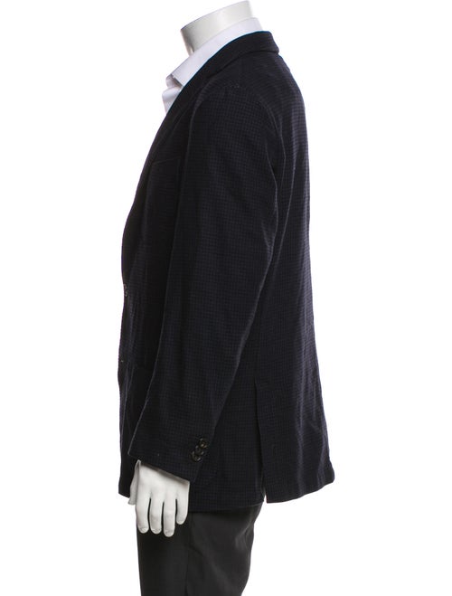 Corneliani Wool Plaid Print Peacoat