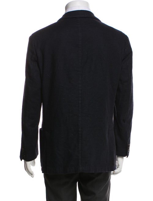 Corneliani Wool Plaid Print Peacoat