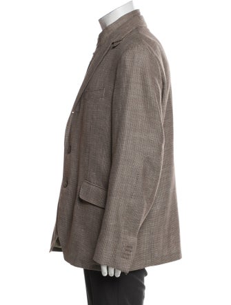 Corneliani Virgin Wool Houndstooth Print Coat