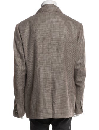 Corneliani Virgin Wool Houndstooth Print Coat