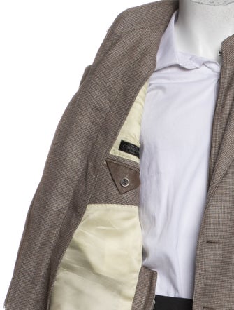 Corneliani Virgin Wool Houndstooth Print Coat