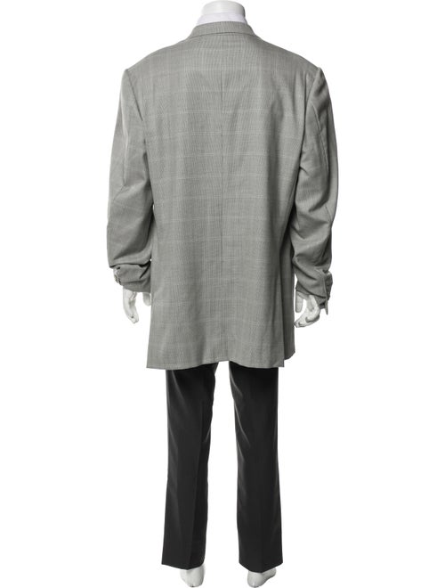 Corneliani Virgin Wool Plaid Print Overcoat