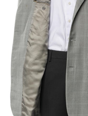 Corneliani Virgin Wool Plaid Print Overcoat