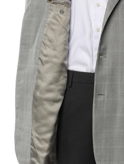 Corneliani Virgin Wool Plaid Print Overcoat