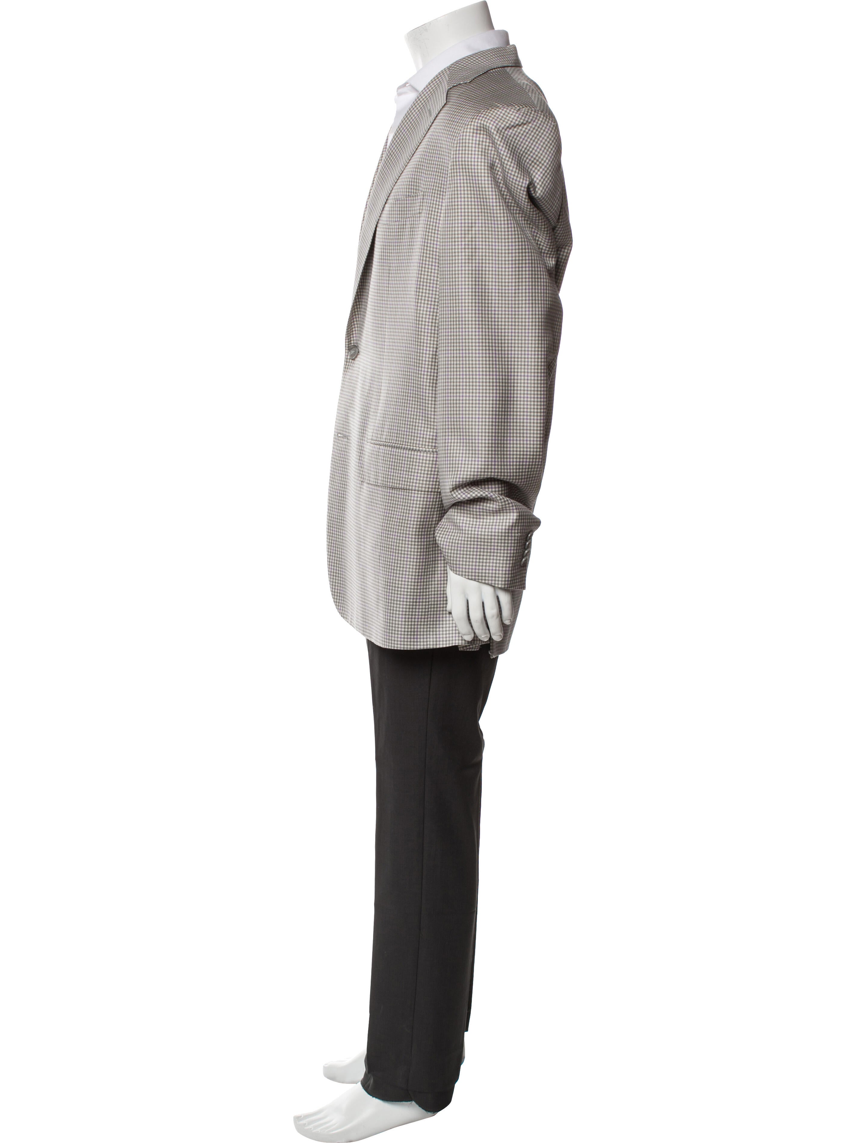 Corneliani Virgin Wool Houndstooth Print Overcoat