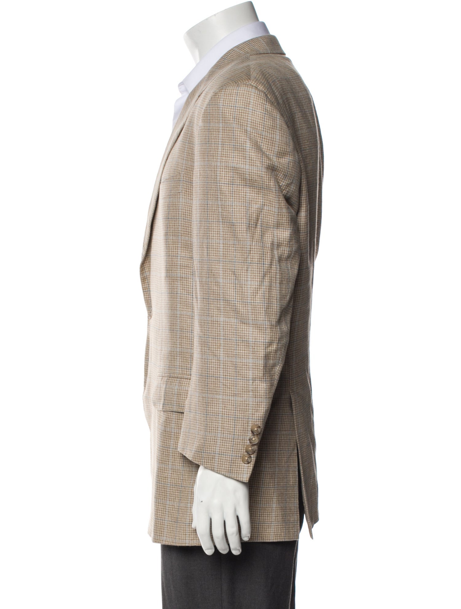 Corneliani Plaid Print Peacoat