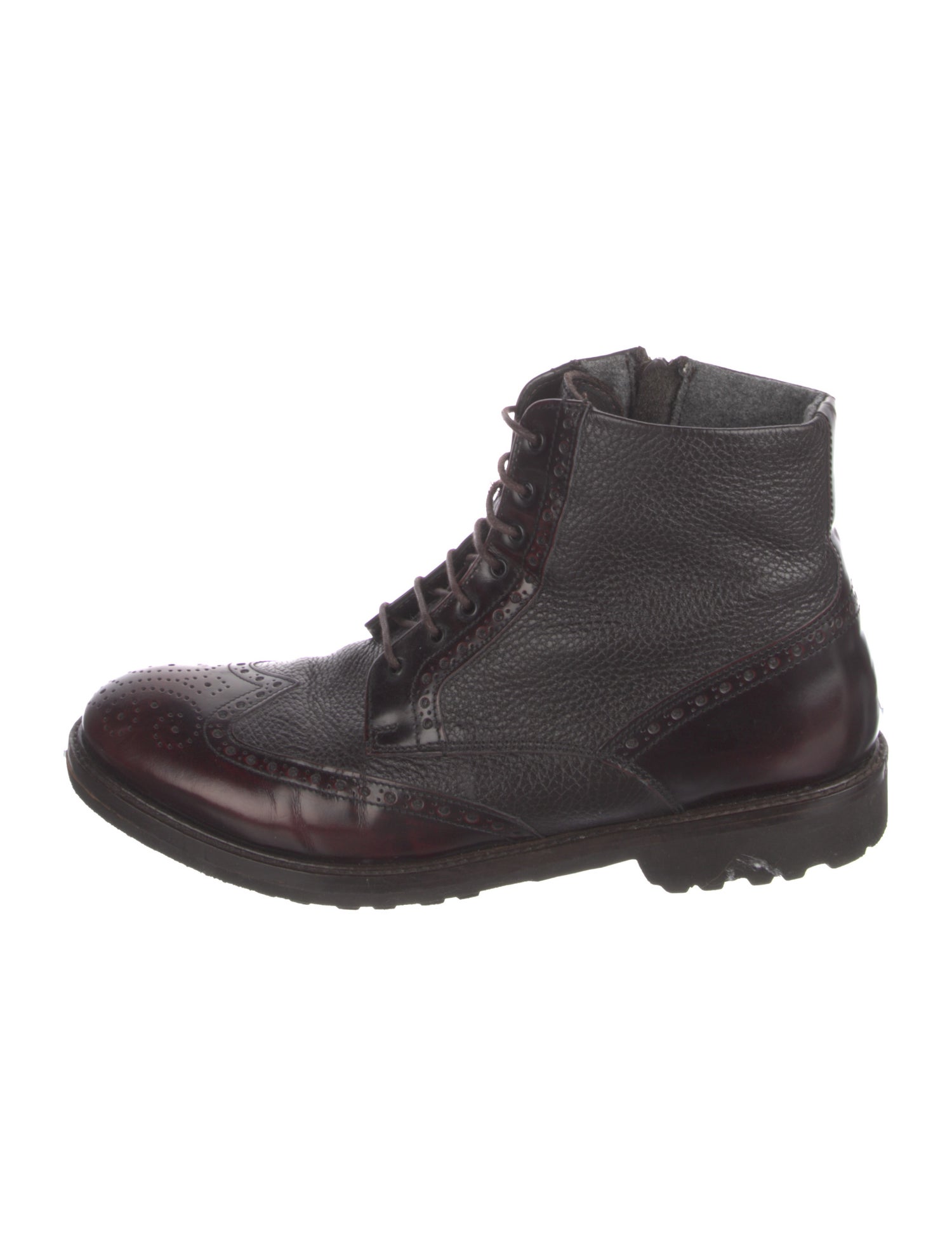Corneliani Leather Lace-Up Boots