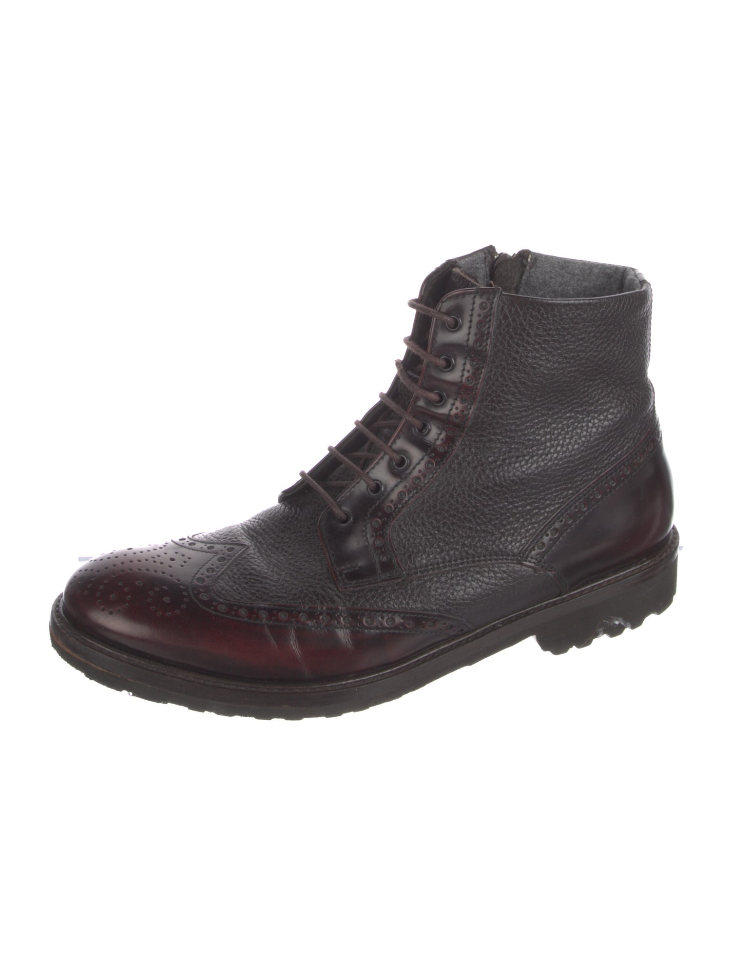 Corneliani Leather Lace-Up Boots
