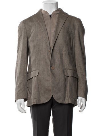 Pre-owned Corneliani Silk Tweed Pattern Jacket In Brown