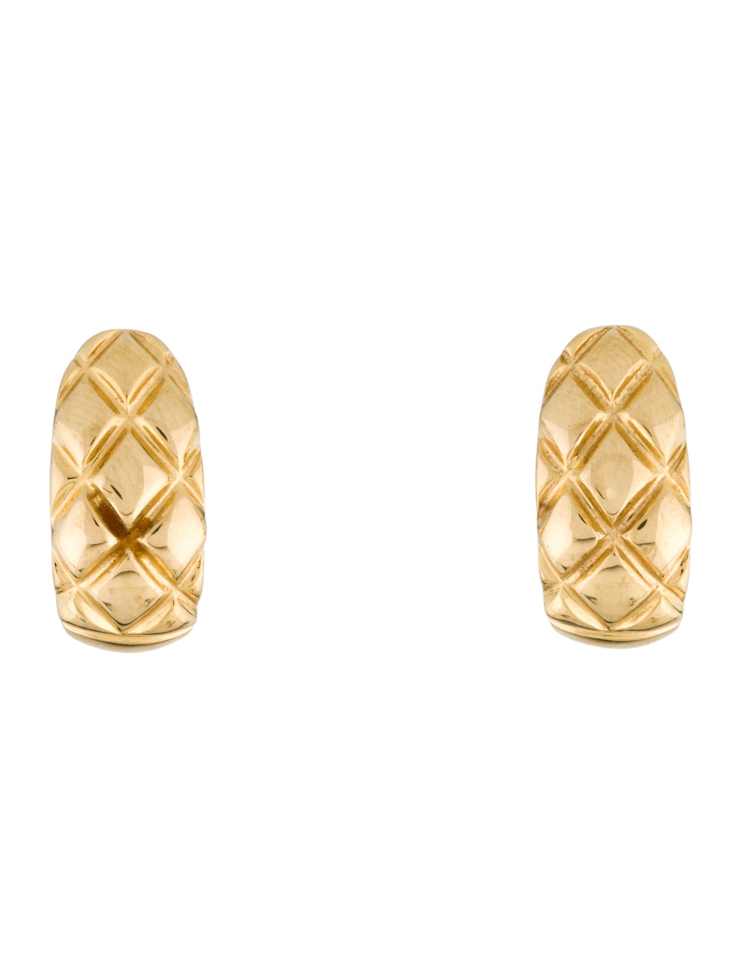 Chimento 18K Quilted Huggie Earrings