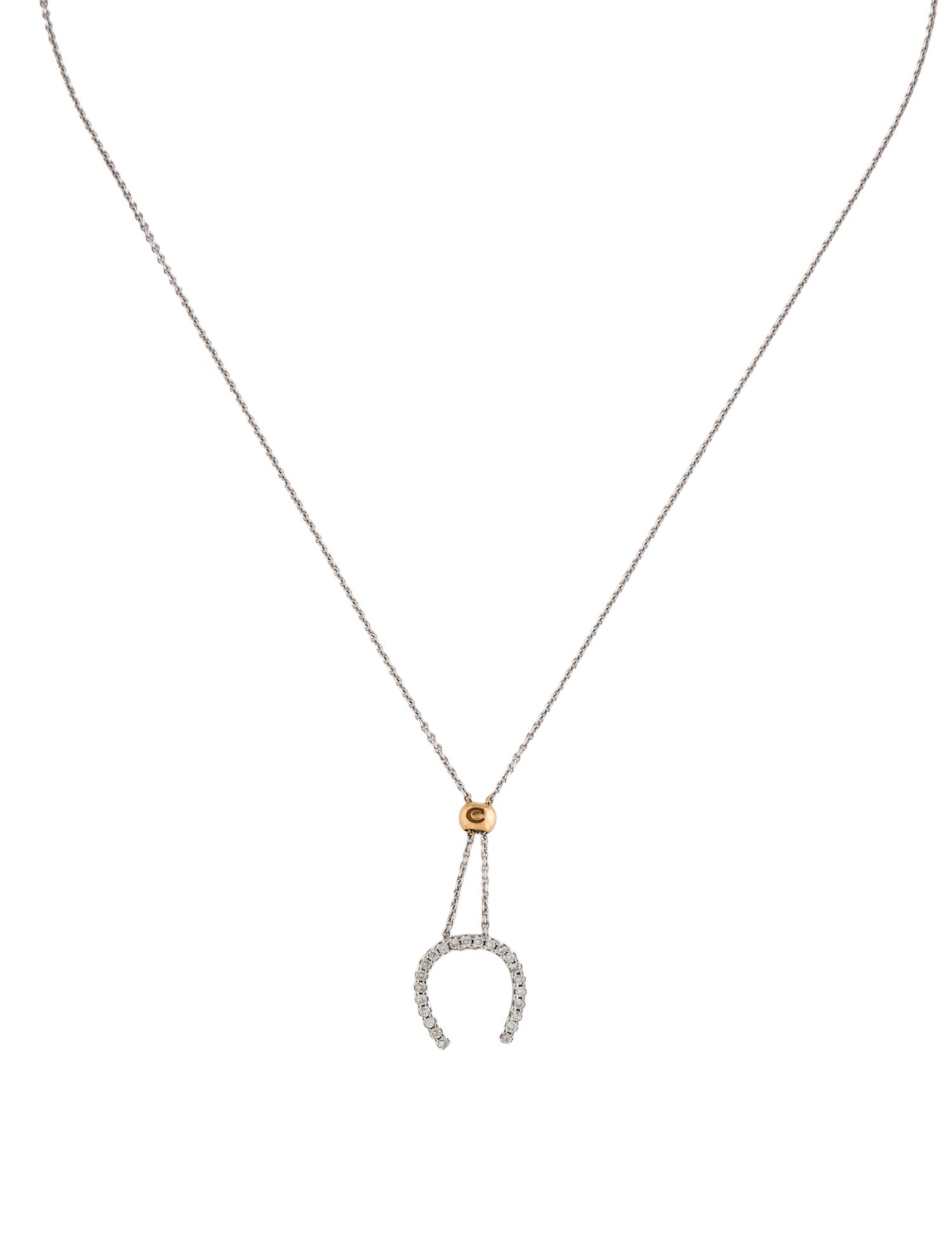 Chimento 18K Diamond Horseshoe Pendant Necklace