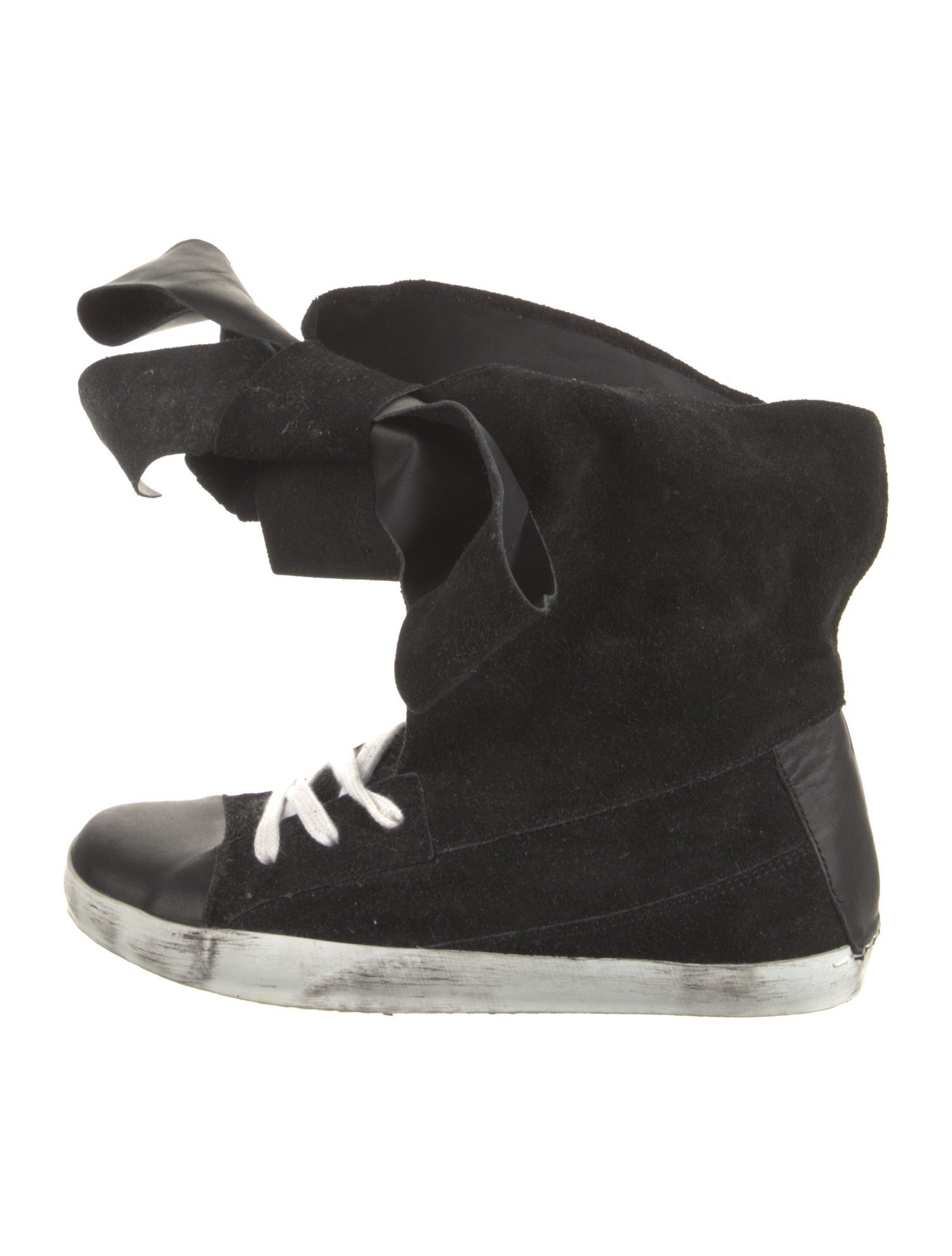 Cinzia Araia Suede Bow Accents Wedge Sneakers
