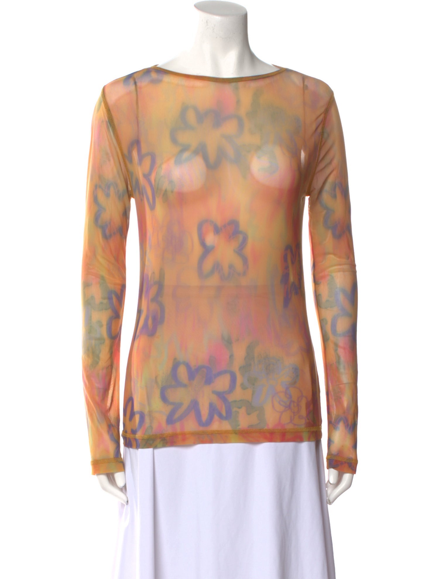 Colin LoCascio Printed Bateau Neckline Tunic