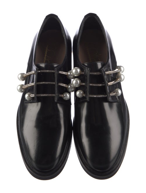 Coliac Faux Pearl Accents Leather Oxfords