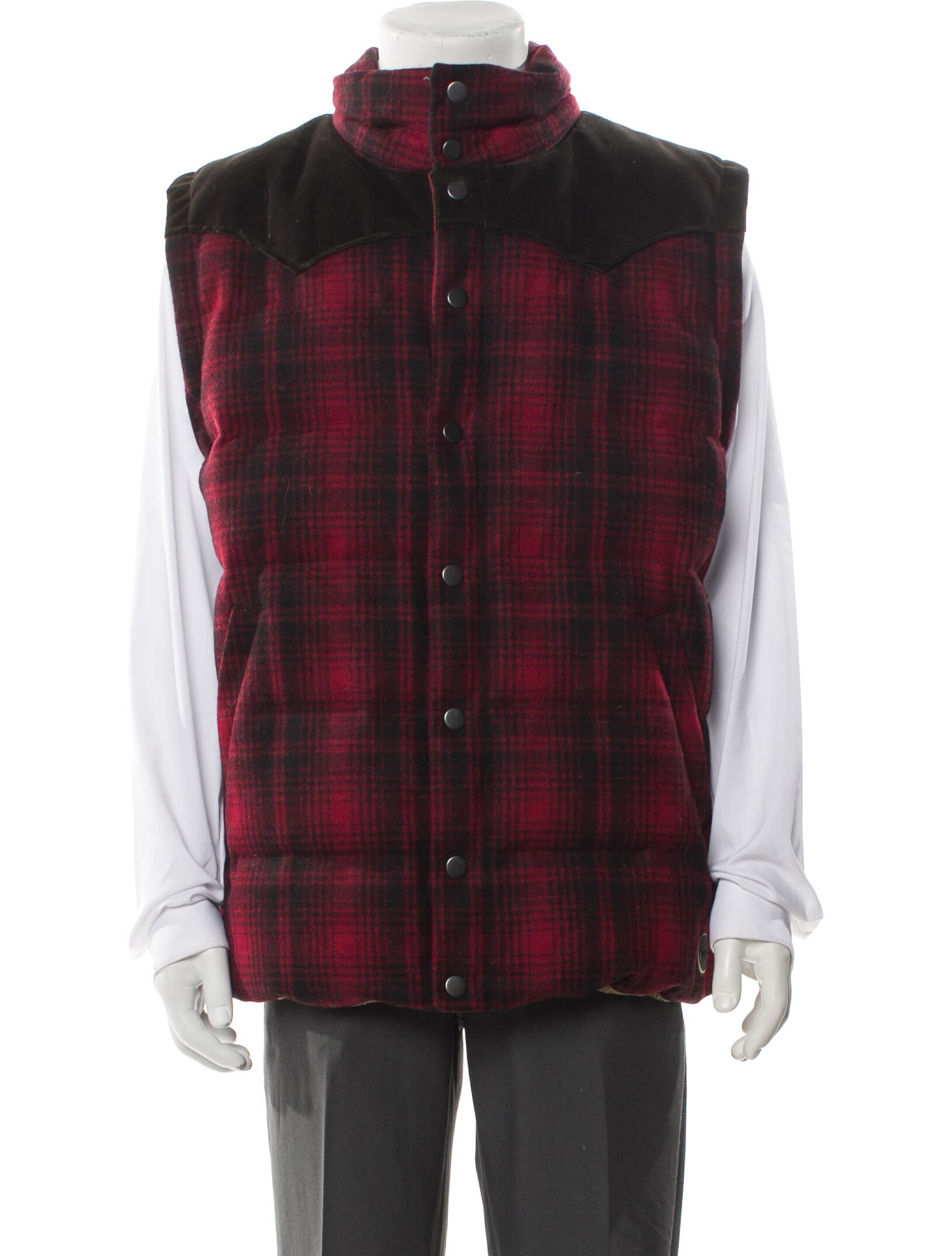 Colmar Wool Plaid Print Vest