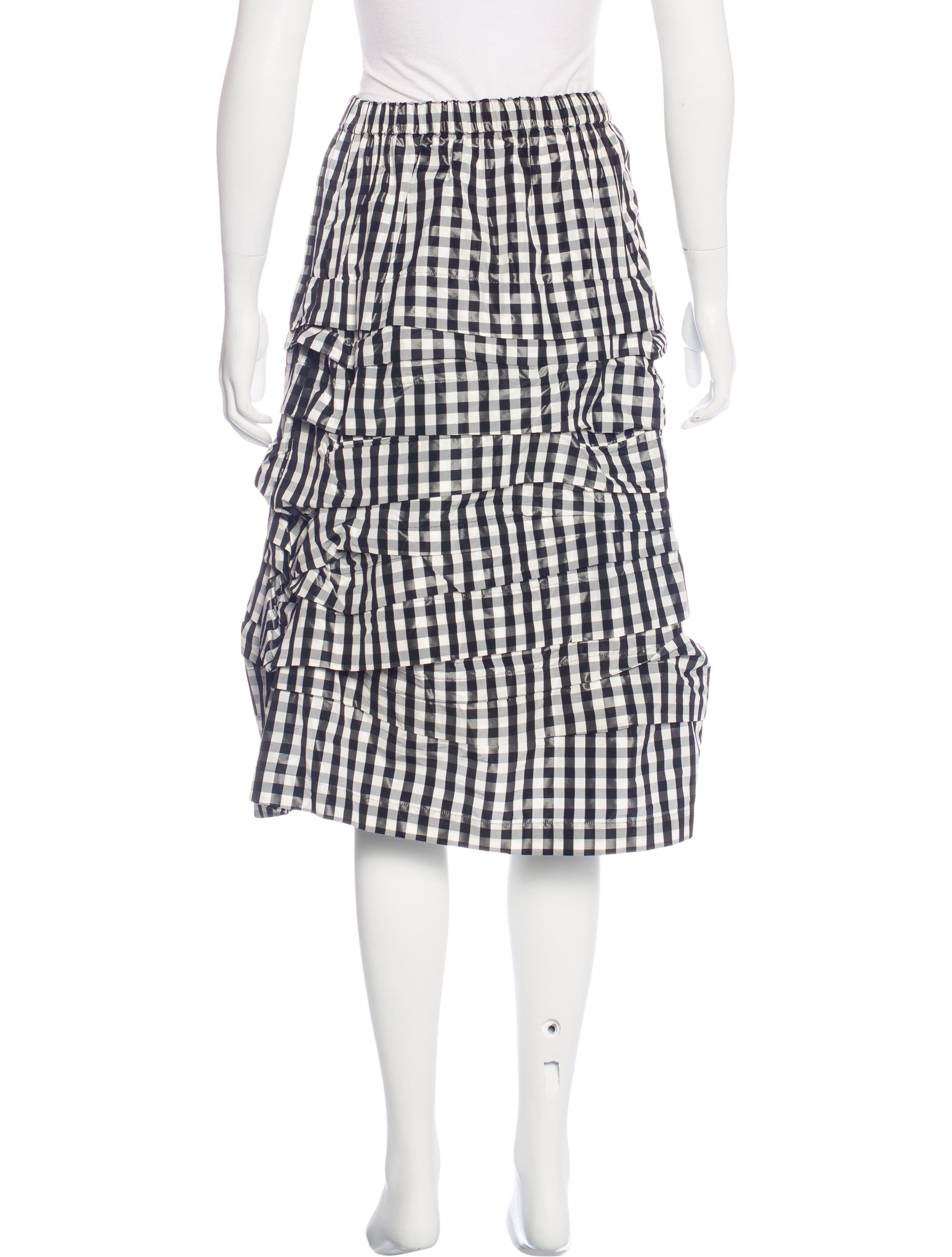 COMME des GARCONS silk Cut-off design Gathered flare skirt GS-10055S blue S