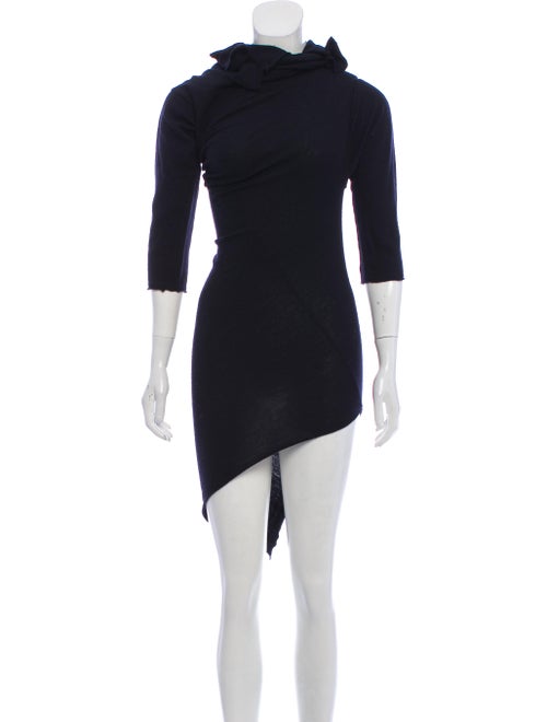 Comme des Garçons Vintage Wool Mini Dress Navy