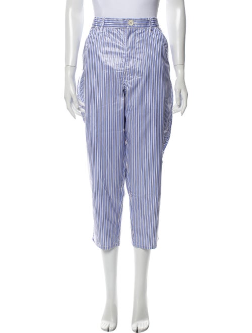 Comme des Garçons Striped Straight Leg Pants Blue