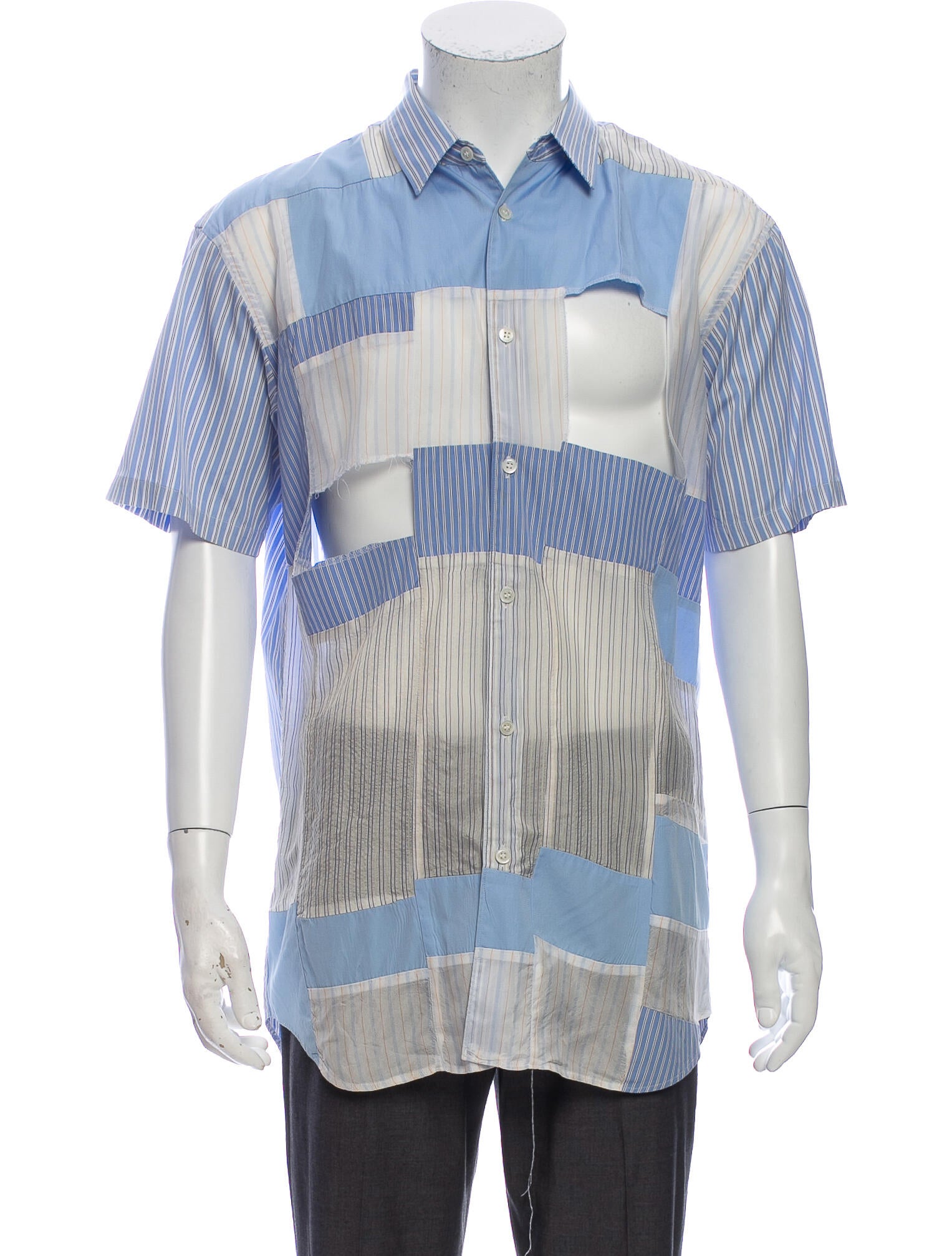 comme des garcons striped shirt short sleeve