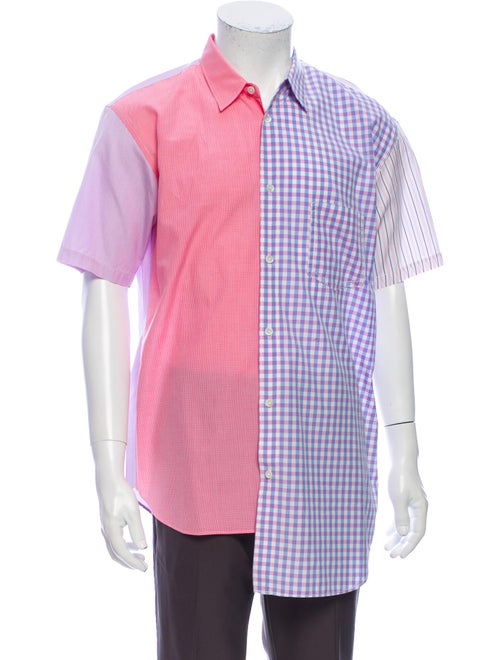 Comme des Garçons Striped Short Sleeve Shirt Blue