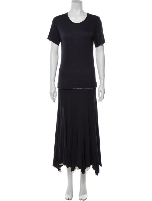 Comme des Garçons Crew Neck Long Dress Blue
